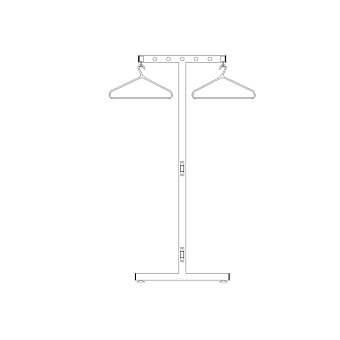 Vrijstaande dubbelzijdige garderobe met kleerhangers