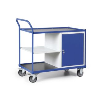 Werkplaatswagen met kastblok met deur, 1 extra legbord en schuine greep