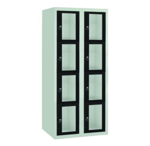 Vakkenkast PICO met 2x4 brede vakken en plexiglas deuren
