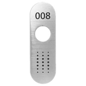 Kunststof nummerplaatje met deurbeschermer