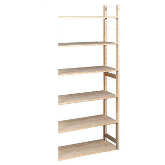 Houten legbordstelling H aanbouwrek