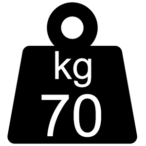 Draagvermogen ca. 70 kg